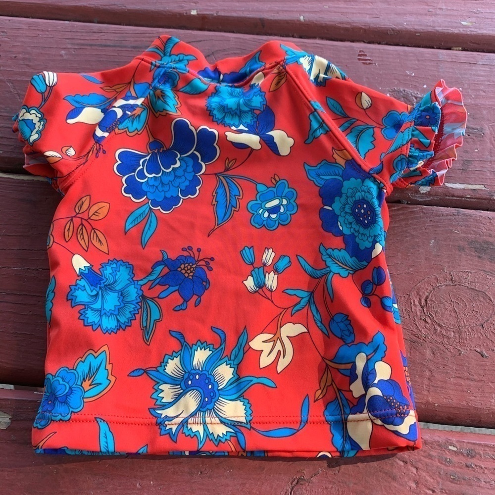 Janie and Jack Floral Rashguard 6-12 Months - Picture 5 of 5